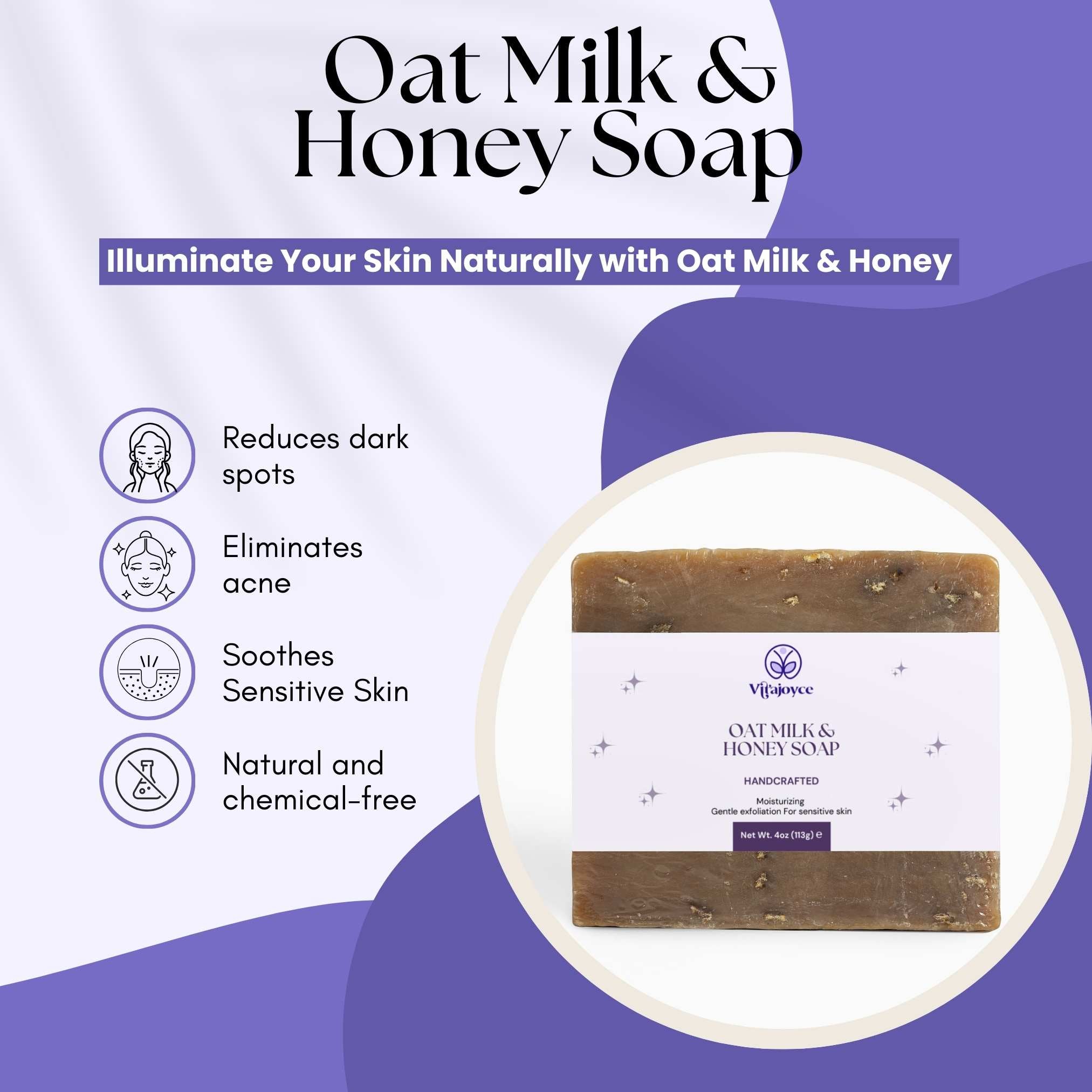 Handmade Oat Milk Honey Soap (2 Bars)